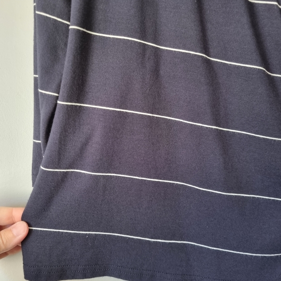 MASAI Navy White Stripe Wrap Top Size Small - Picture 5 of 11